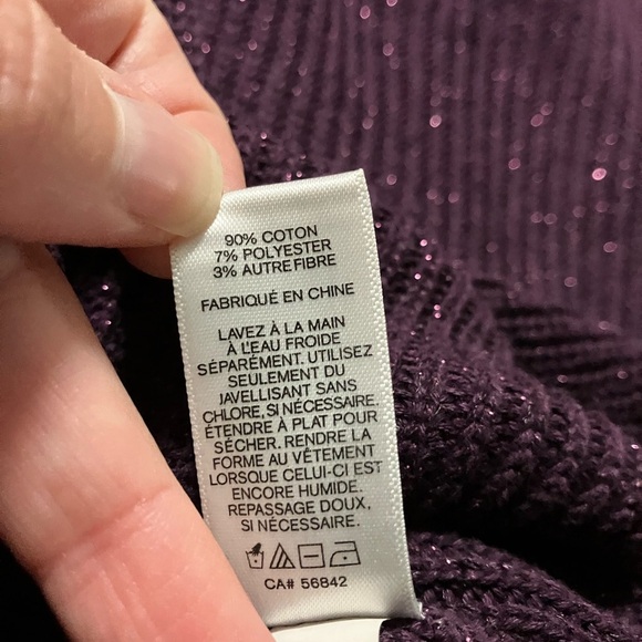 Express Purple V-Neck Sweater - Picture 5 of 7